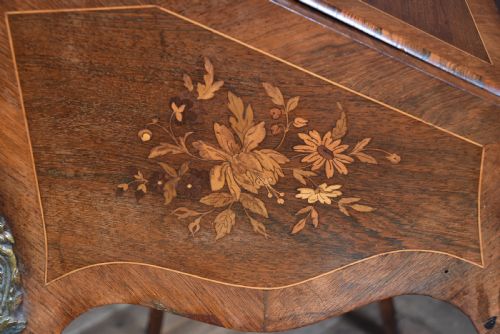 VICTORIAN MARQUETRY BUREAU DU DAME WRITING DESK - ADDITIONAL PHOTO 13