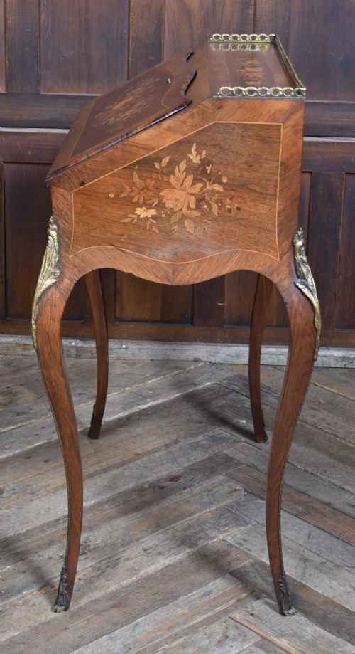 VICTORIAN MARQUETRY BUREAU DU DAME WRITING DESK - ADDITIONAL PHOTO 15