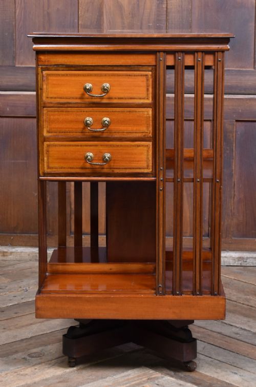 EDWARDIAN MAHOGANY REVOLVING BOOKCASE - ADDITIONAL PHOTO 2