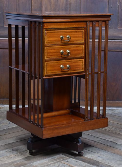 EDWARDIAN MAHOGANY REVOLVING BOOKCASE - ADDITIONAL PHOTO 3
