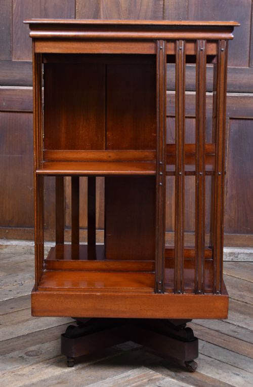 EDWARDIAN MAHOGANY REVOLVING BOOKCASE - ADDITIONAL PHOTO 7