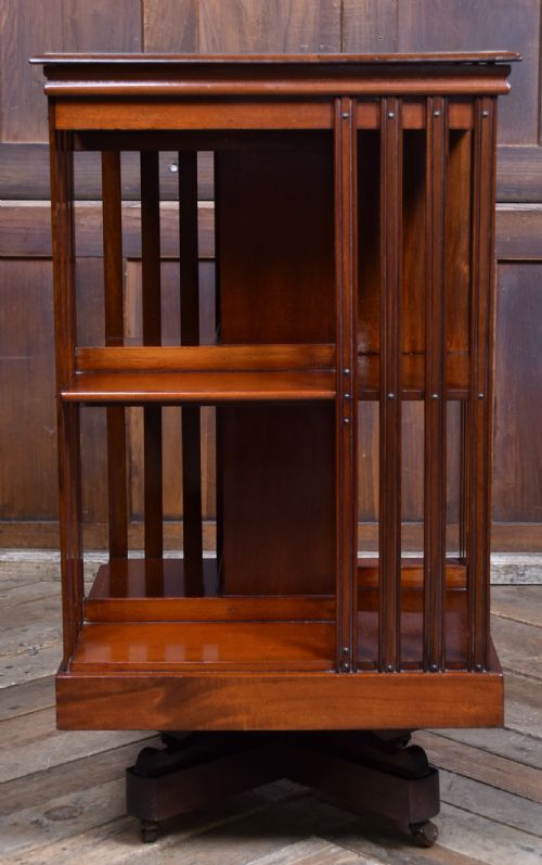 EDWARDIAN MAHOGANY REVOLVING BOOKCASE - ADDITIONAL PHOTO 8