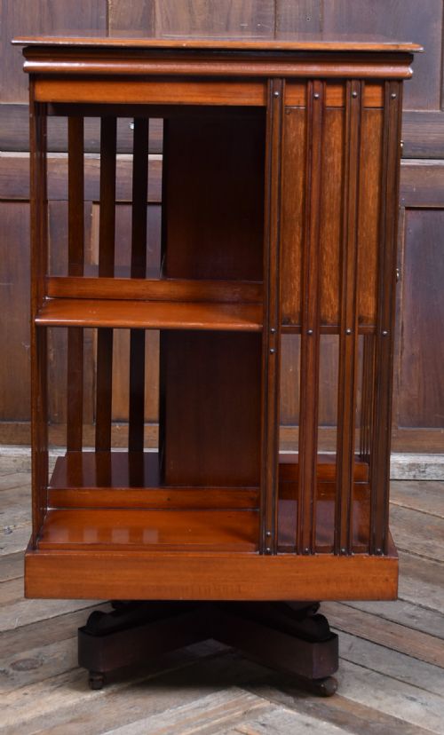 EDWARDIAN MAHOGANY REVOLVING BOOKCASE - ADDITIONAL PHOTO 9