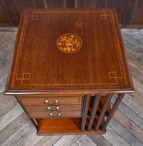 EDWARDIAN MAHOGANY REVOLVING BOOKCASE - ADDITIONAL PHOTO 10