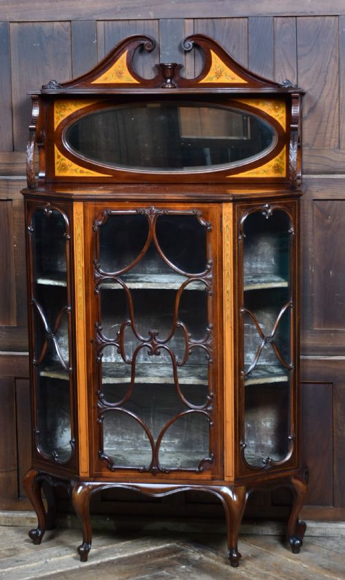 EDWARDIAN MAHOGANY DISPLAY CABINET - ADDITIONAL PHOTO 2