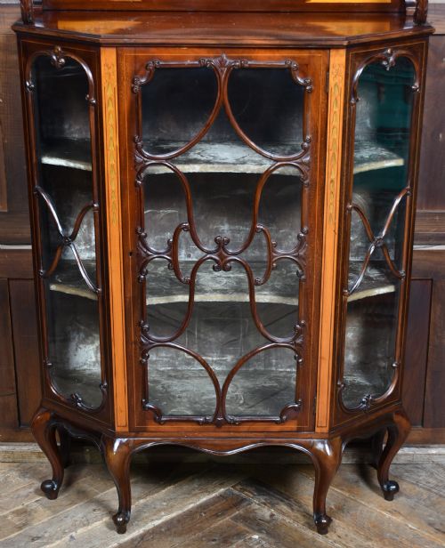 EDWARDIAN MAHOGANY DISPLAY CABINET - ADDITIONAL PHOTO 4