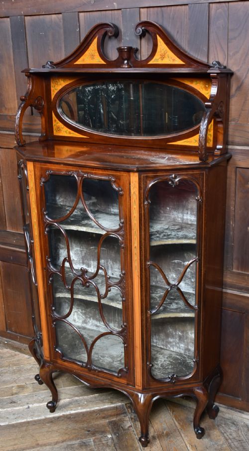 EDWARDIAN MAHOGANY DISPLAY CABINET - ADDITIONAL PHOTO 5