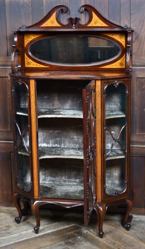 EDWARDIAN MAHOGANY DISPLAY CABINET - ADDITIONAL PHOTO 9