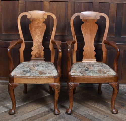PAIR OF VICTORIAN WALNUT ARMCHAIRS - ADDITIONAL PHOTO 1