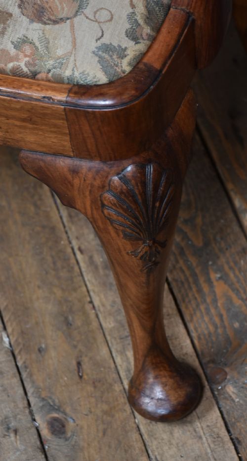 PAIR OF VICTORIAN WALNUT ARMCHAIRS - ADDITIONAL PHOTO 4