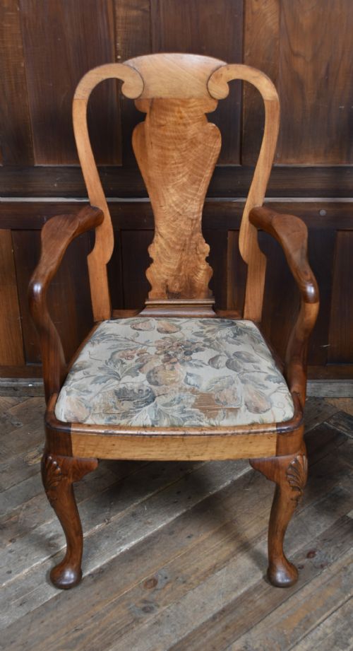 PAIR OF VICTORIAN WALNUT ARMCHAIRS - ADDITIONAL PHOTO 5