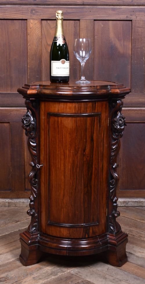 VICTORIAN ROSEWOOD CYLINDER CUPBOARD - ADDITIONAL PHOTO 1
