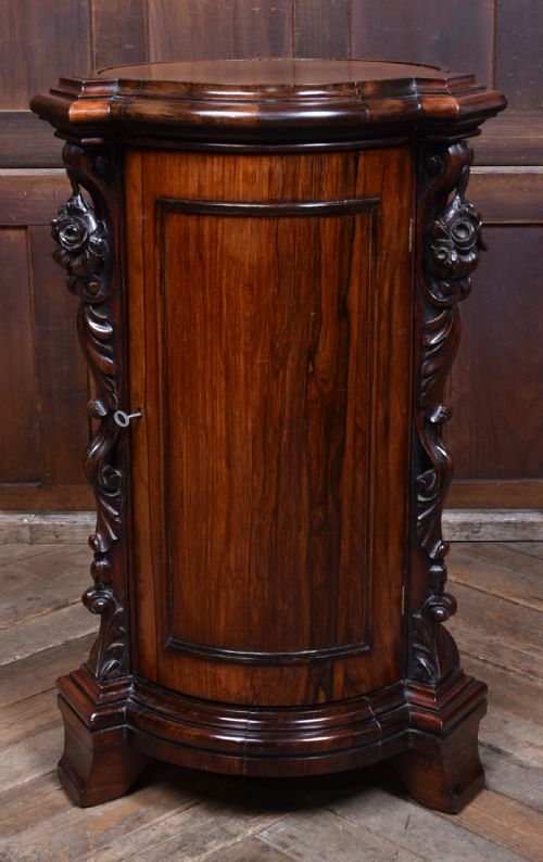 VICTORIAN ROSEWOOD CYLINDER CUPBOARD - ADDITIONAL PHOTO 2