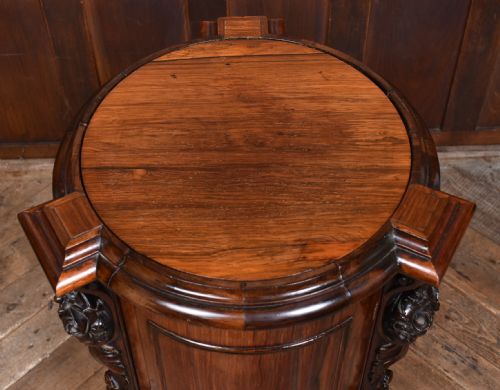 VICTORIAN ROSEWOOD CYLINDER CUPBOARD - ADDITIONAL PHOTO 4