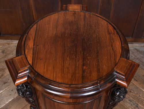 VICTORIAN ROSEWOOD CYLINDER CUPBOARD - ADDITIONAL PHOTO 5