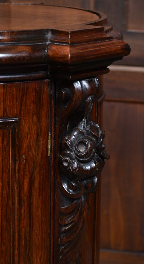 VICTORIAN ROSEWOOD CYLINDER CUPBOARD - ADDITIONAL PHOTO 6