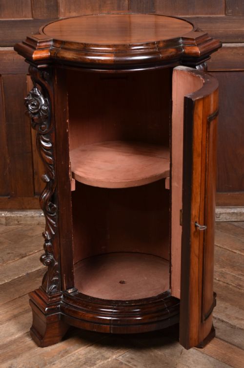 VICTORIAN ROSEWOOD CYLINDER CUPBOARD - ADDITIONAL PHOTO 8