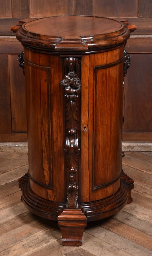 VICTORIAN ROSEWOOD CYLINDER CUPBOARD - ADDITIONAL PHOTO 10