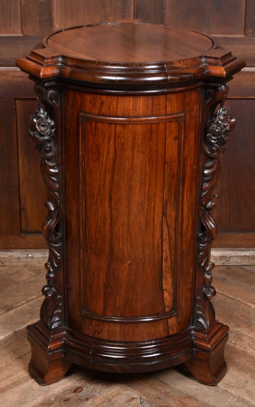 VICTORIAN ROSEWOOD CYLINDER CUPBOARD - ADDITIONAL PHOTO 11