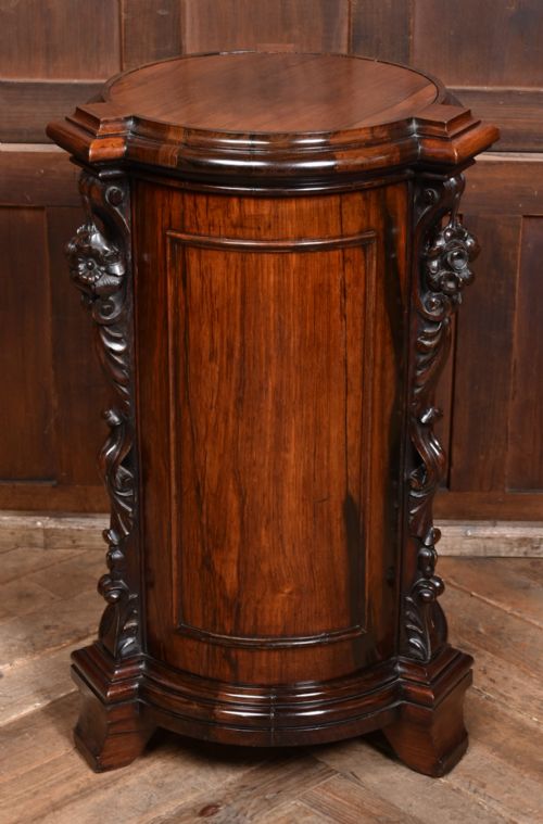 VICTORIAN ROSEWOOD CYLINDER CUPBOARD - ADDITIONAL PHOTO 12