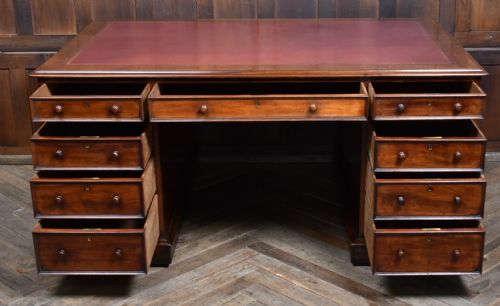 VICTORIAN MAHOGANY PARTNERS DESK - ADDITIONAL PHOTO 6