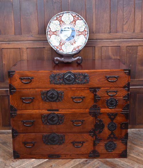 JAPANESE CEDAR WOOD TANSU CHEST - ADDITIONAL PHOTO 1