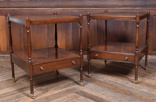 pair of edwardian mahogany side tables - CATEGORY: ANTIQUE FURNITURE - DATED EDWARDIAN