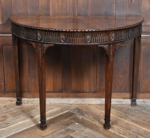 EDWARDIAN MAHOGANY DEMI LUNE CONSOLE TABLE - ADDITIONAL PHOTO 3
