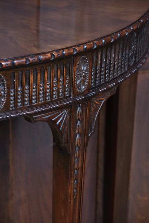 EDWARDIAN MAHOGANY DEMI LUNE CONSOLE TABLE - ADDITIONAL PHOTO 7