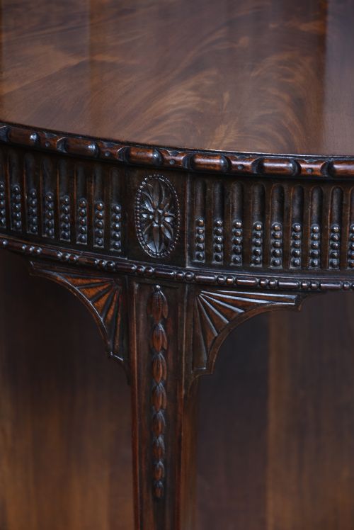 EDWARDIAN MAHOGANY DEMI LUNE CONSOLE TABLE - ADDITIONAL PHOTO 8
