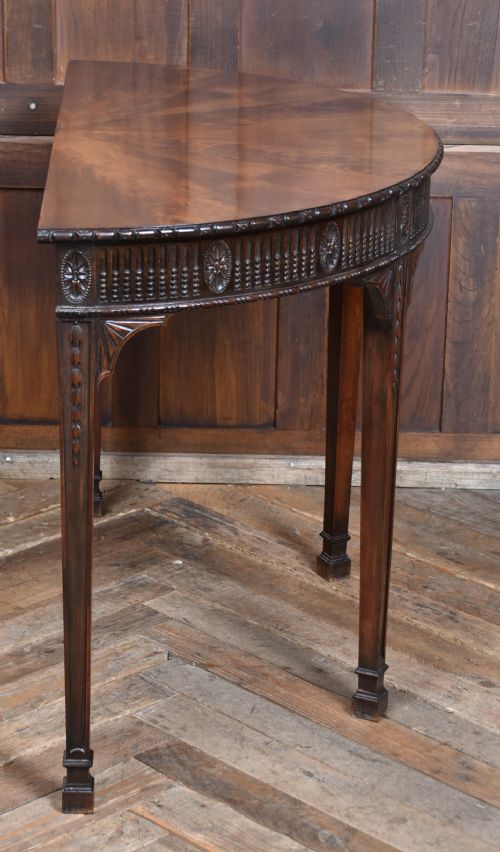EDWARDIAN MAHOGANY DEMI LUNE CONSOLE TABLE - ADDITIONAL PHOTO 9