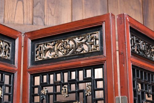 JAPANESE FOURPANEL FOLDING SCREEN - ADDITIONAL PHOTO 1