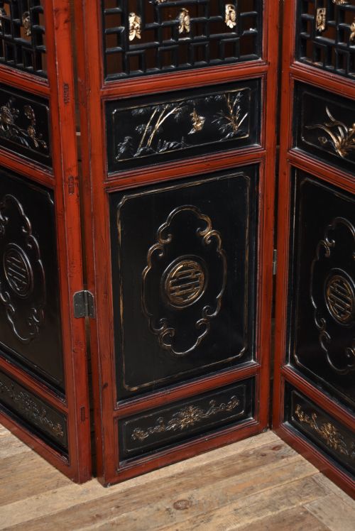 JAPANESE FOURPANEL FOLDING SCREEN - ADDITIONAL PHOTO 4