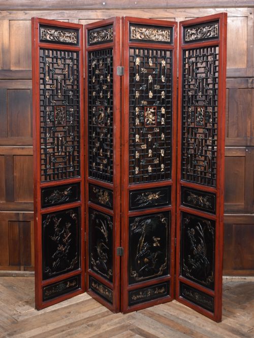 JAPANESE FOURPANEL FOLDING SCREEN - ADDITIONAL PHOTO 19