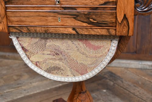 VICTORIAN DROPLEAF ROSEWOOD WORK TABLE - ADDITIONAL PHOTO 7
