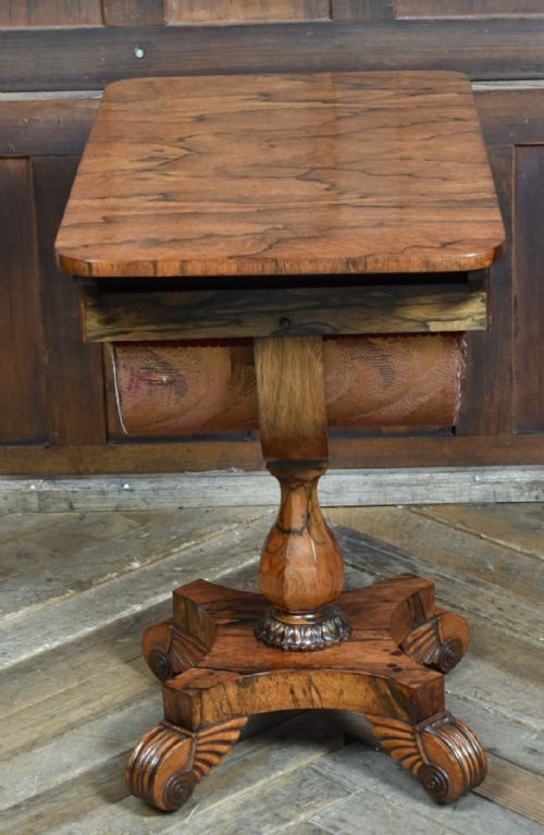 VICTORIAN DROPLEAF ROSEWOOD WORK TABLE - ADDITIONAL PHOTO 15