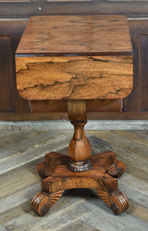 VICTORIAN DROPLEAF ROSEWOOD WORK TABLE - ADDITIONAL PHOTO 16