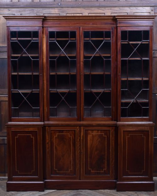 EDWARDIAN BREAKFRONT BOOKCASE - ADDITIONAL PHOTO 4