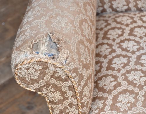 19TH CENTURY WING BACK ARM CHAIR - ADDITIONAL PHOTO 3