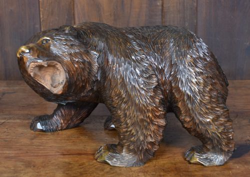 japanese carved wooden bear - CATEGORY: ANTIQUE SCULPTURES - DATED 19TH CENTURY