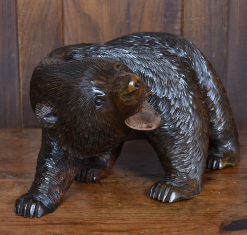 JAPANESE CARVED WOODEN BEAR - ADDITIONAL PHOTO 3