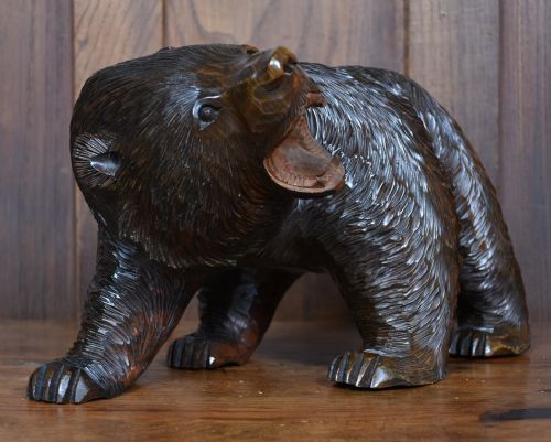 JAPANESE CARVED WOODEN BEAR - ADDITIONAL PHOTO 4