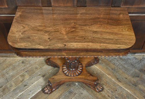 VICTORIAN ROSEWOOD FOLDOVER GAMES TABLE - ADDITIONAL PHOTO 1