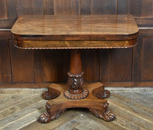 VICTORIAN ROSEWOOD FOLDOVER GAMES TABLE - ADDITIONAL PHOTO 2