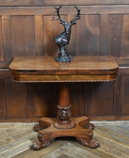 VICTORIAN ROSEWOOD FOLDOVER GAMES TABLE - ADDITIONAL PHOTO 3