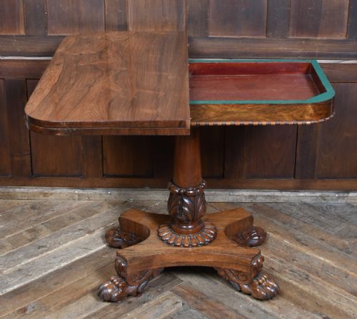 VICTORIAN ROSEWOOD FOLDOVER GAMES TABLE - ADDITIONAL PHOTO 6