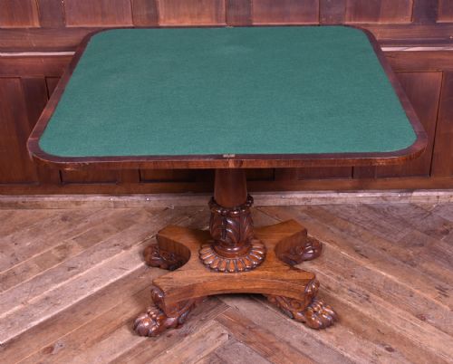 VICTORIAN ROSEWOOD FOLDOVER GAMES TABLE - ADDITIONAL PHOTO 7