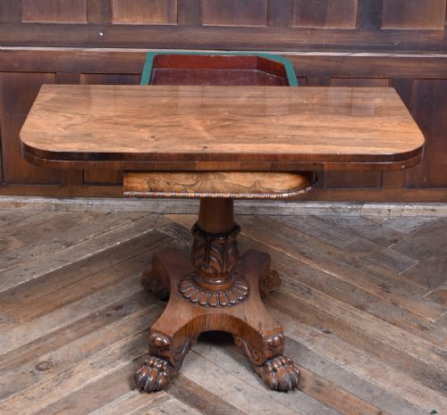 VICTORIAN ROSEWOOD FOLDOVER GAMES TABLE - ADDITIONAL PHOTO 9
