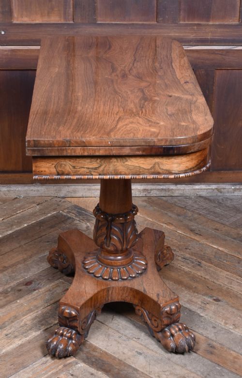 VICTORIAN ROSEWOOD FOLDOVER GAMES TABLE - ADDITIONAL PHOTO 10