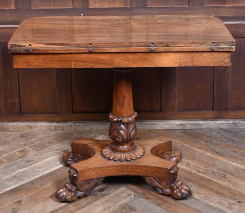 VICTORIAN ROSEWOOD FOLDOVER GAMES TABLE - ADDITIONAL PHOTO 11